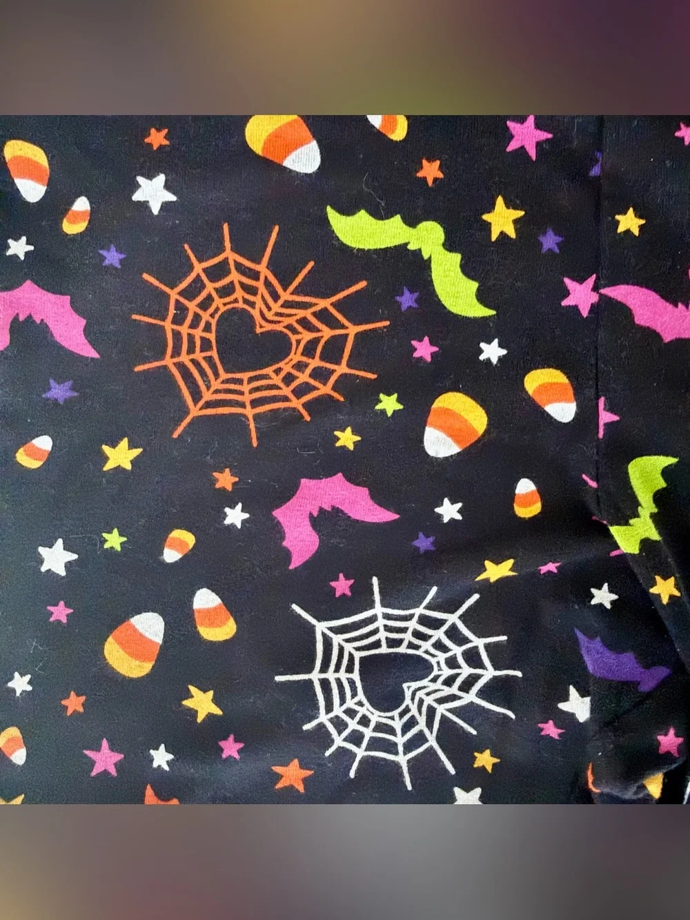 Way to Celebrate Girls Halloween Cropped Leggings Spooky Bats Spiderwebs XXL